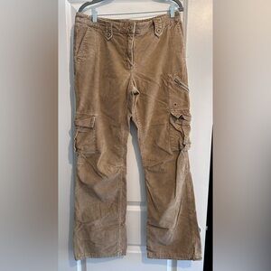 H&M LOGG women’s Tan corduroy Cargo Pants 12 Y2K vintage